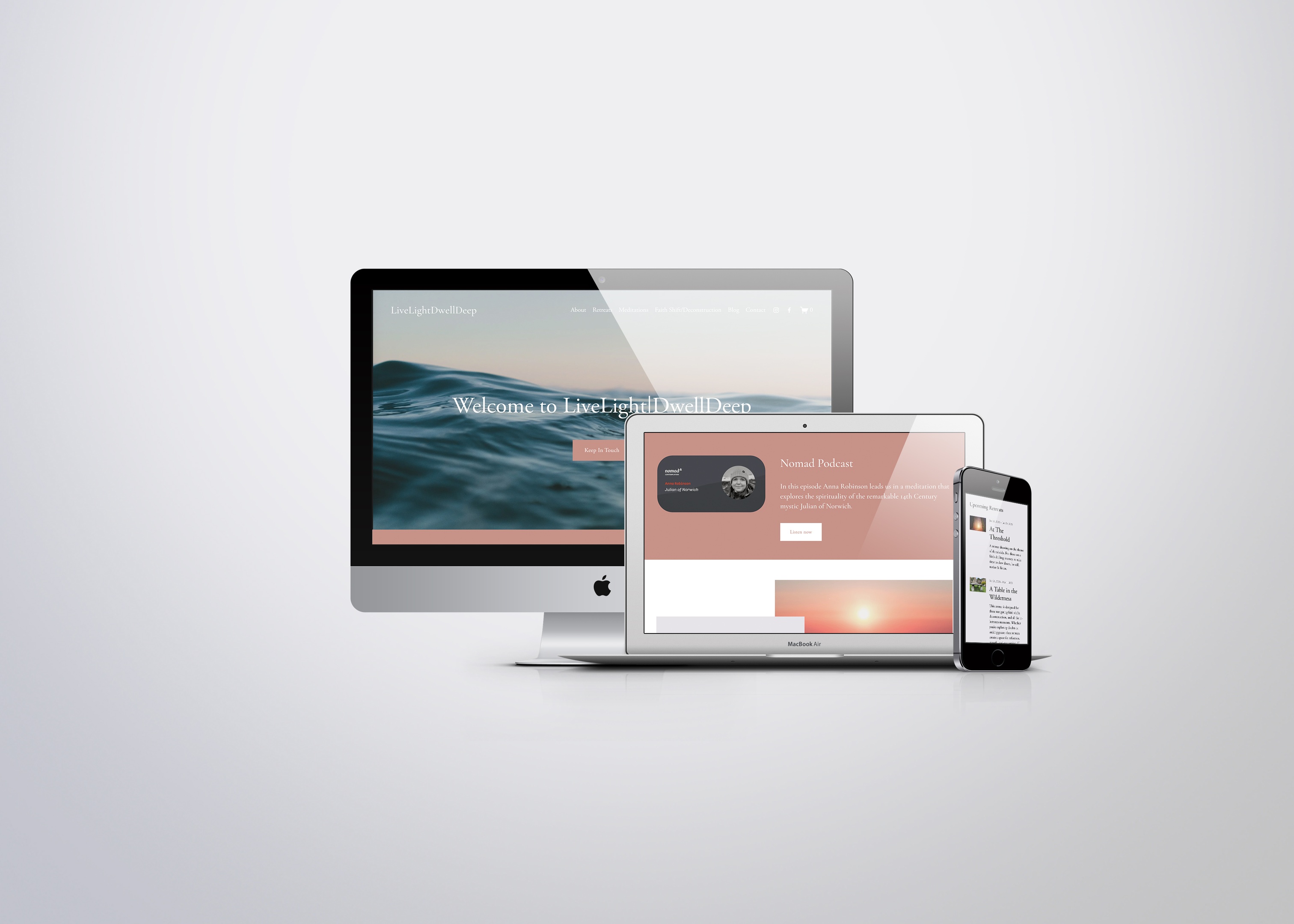 Website I designed and built for Live Light | Dwell Deep